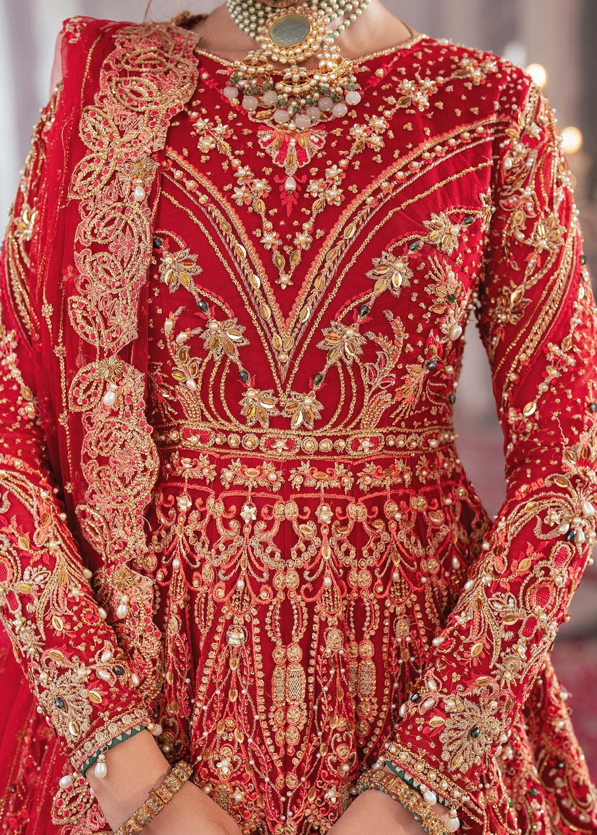 Zarish red maxi, reference outfit photograph 3 — Made by Mairaz reproduction