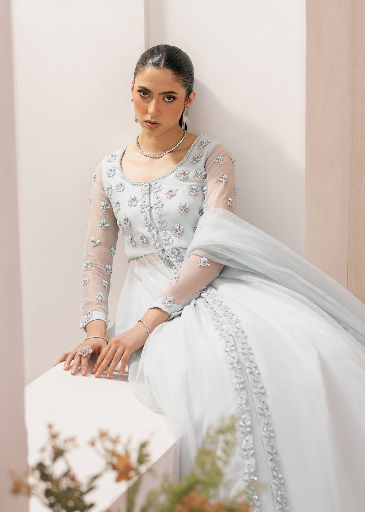 Mayal ice blue pishwas, reference outfit photograph 5 — Made by Mairaz reproduction