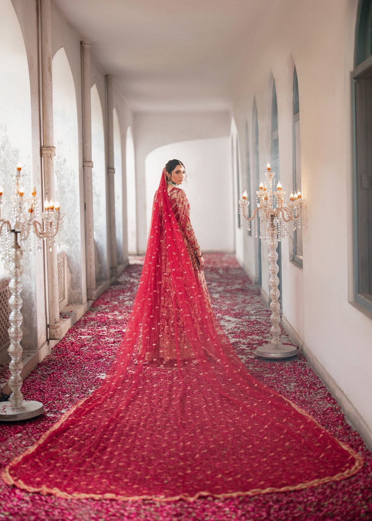 Zarish red maxi, reference outfit photograph 4 — Made by Mairaz reproduction
