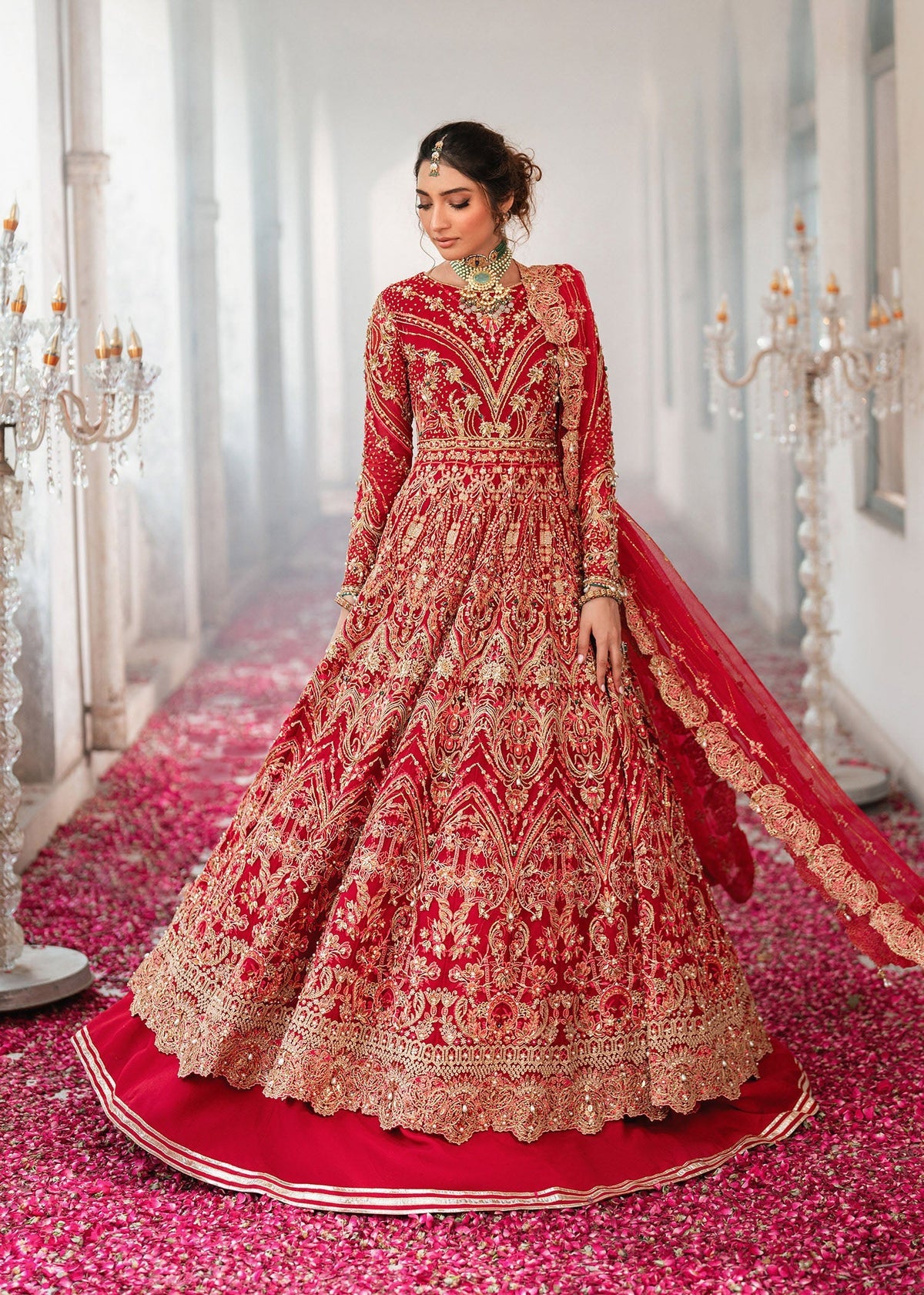 Zarish red maxi, reference outfit photograph 10 — Made by Mairaz reproduction