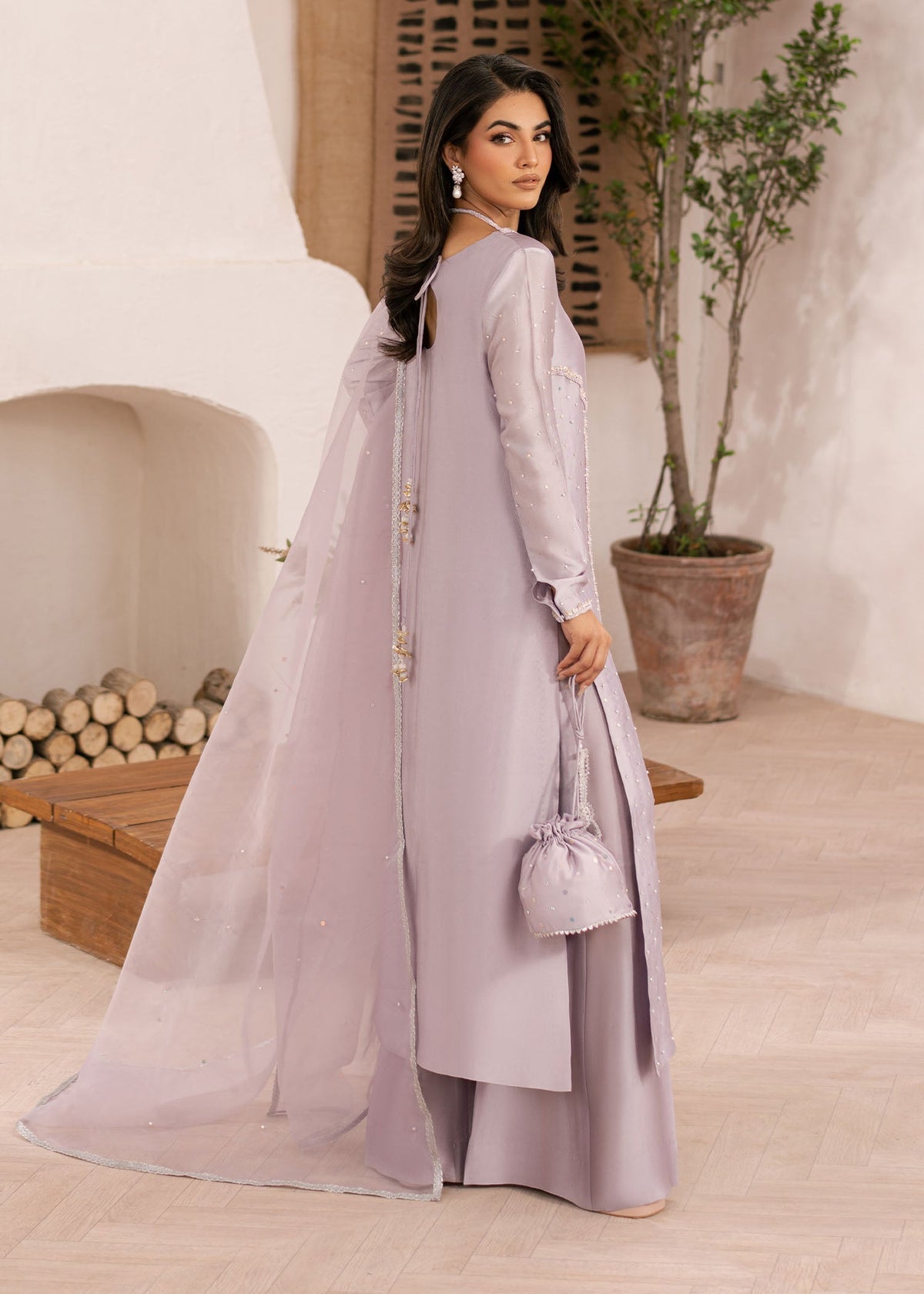 Aster lavender shirt suit, reference outfit photograph 3 — Made by Mairaz reproduction