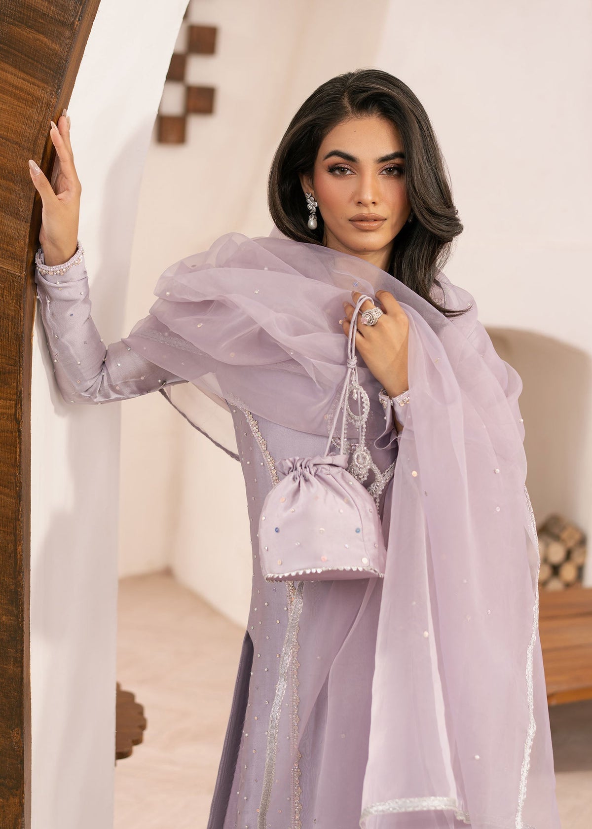 Aster lavender shirt suit, reference outfit photograph 5 — Made by Mairaz reproduction