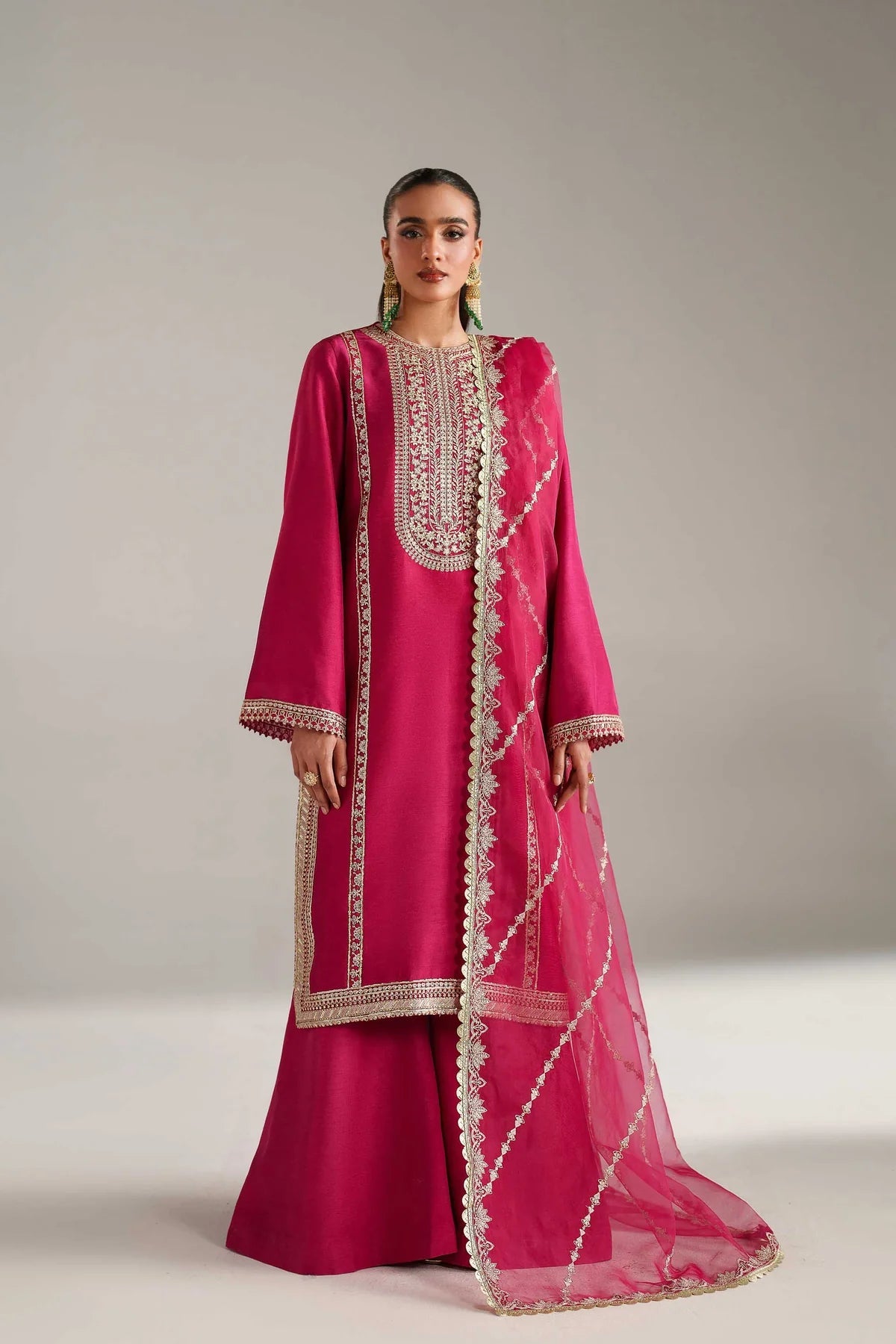 Akbar Aslam Inaya style — Mairaz Korean silk three-piece suit reference, view 1 of 4
