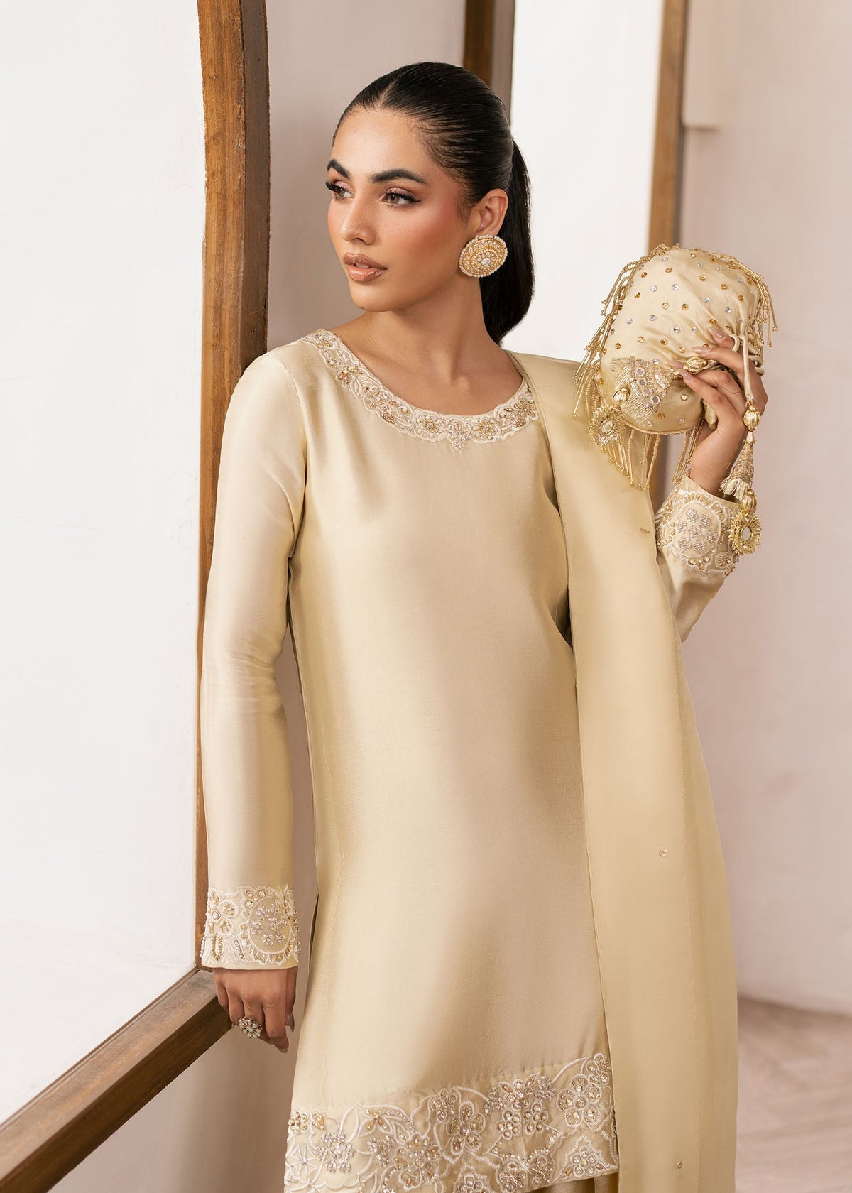 Eluna pale yellow shirt suit, reference outfit photograph 2 — Made by Mairaz reproduction