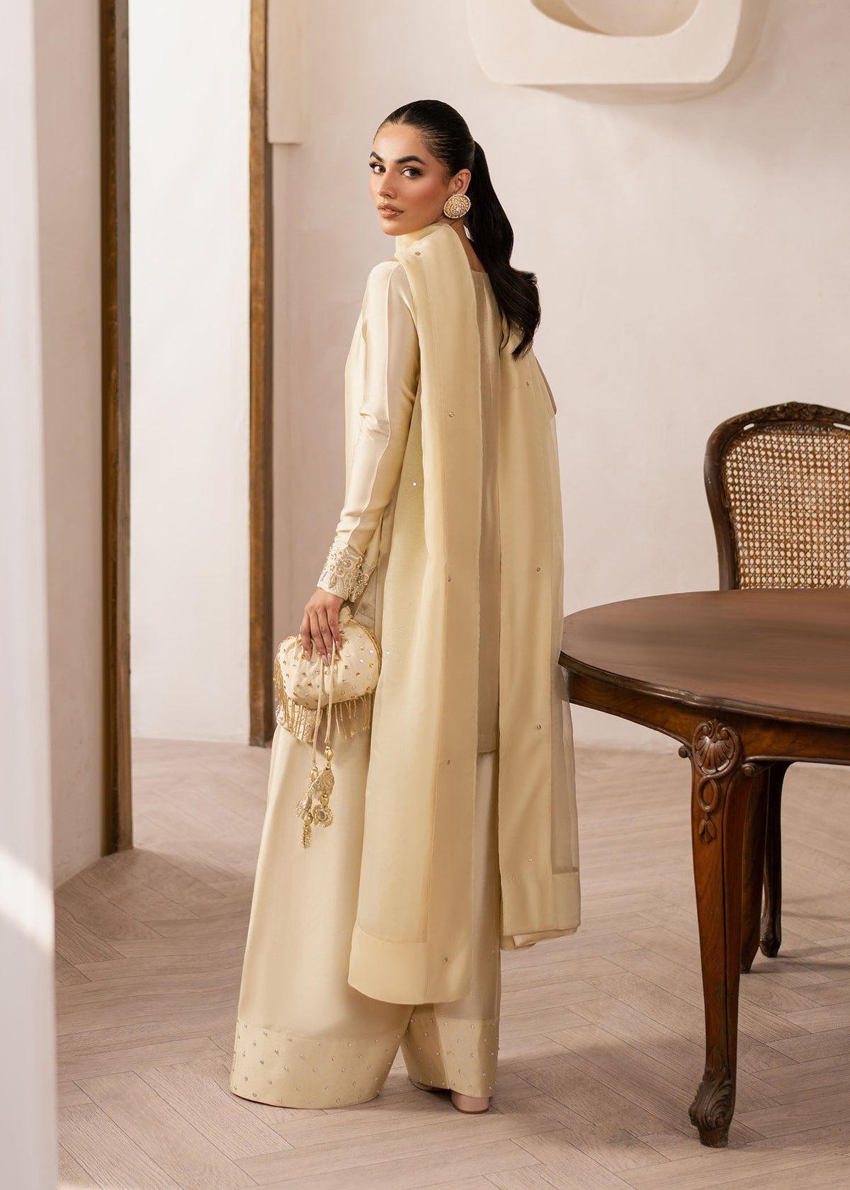 Eluna pale yellow shirt suit, reference outfit photograph 5 — Made by Mairaz reproduction