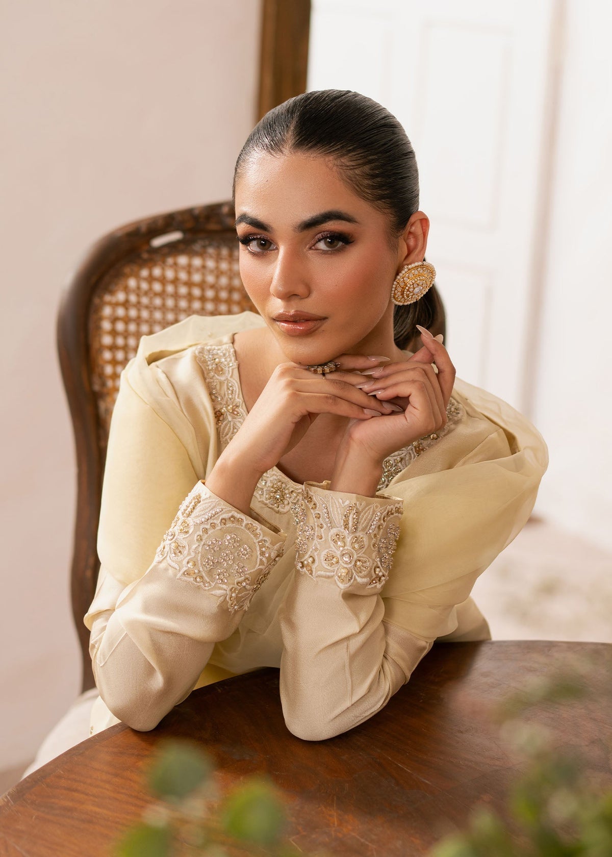 Eluna pale yellow shirt suit, reference outfit photograph 6 — Made by Mairaz reproduction