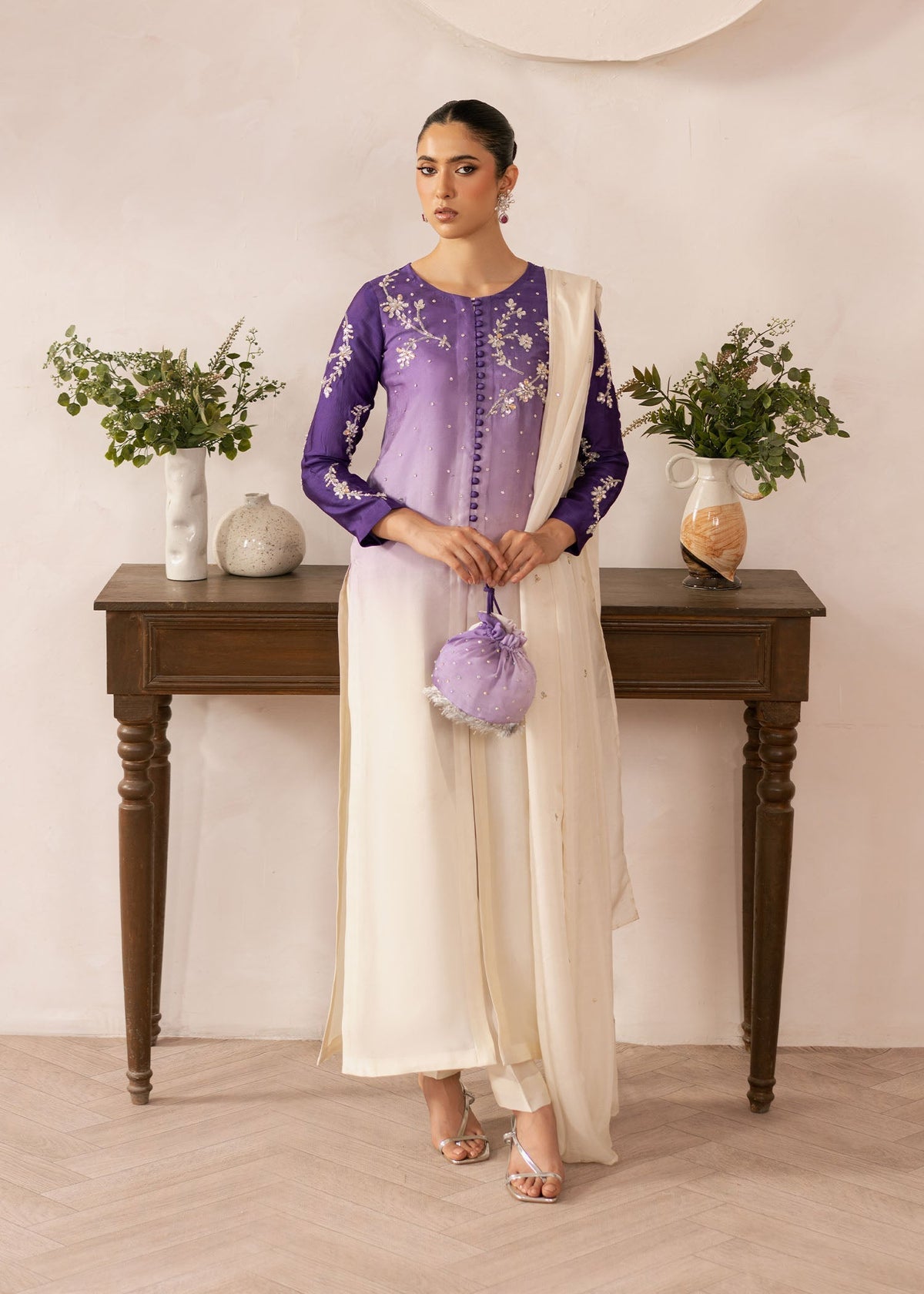 Purple Ombre ombre shirt suit, reference outfit photograph 1 — Made by Mairaz reproduction