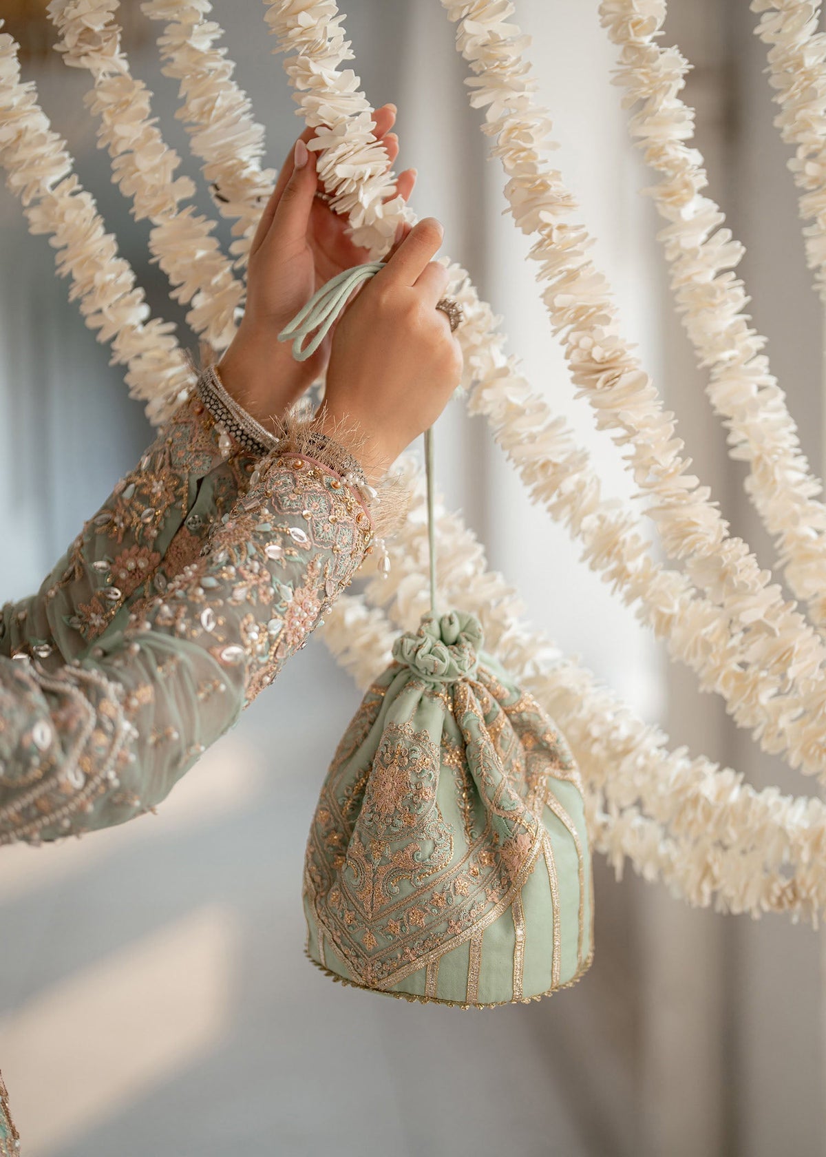 Janna pale green gharara suit, reference outfit photograph 10 — Made by Mairaz reproduction
