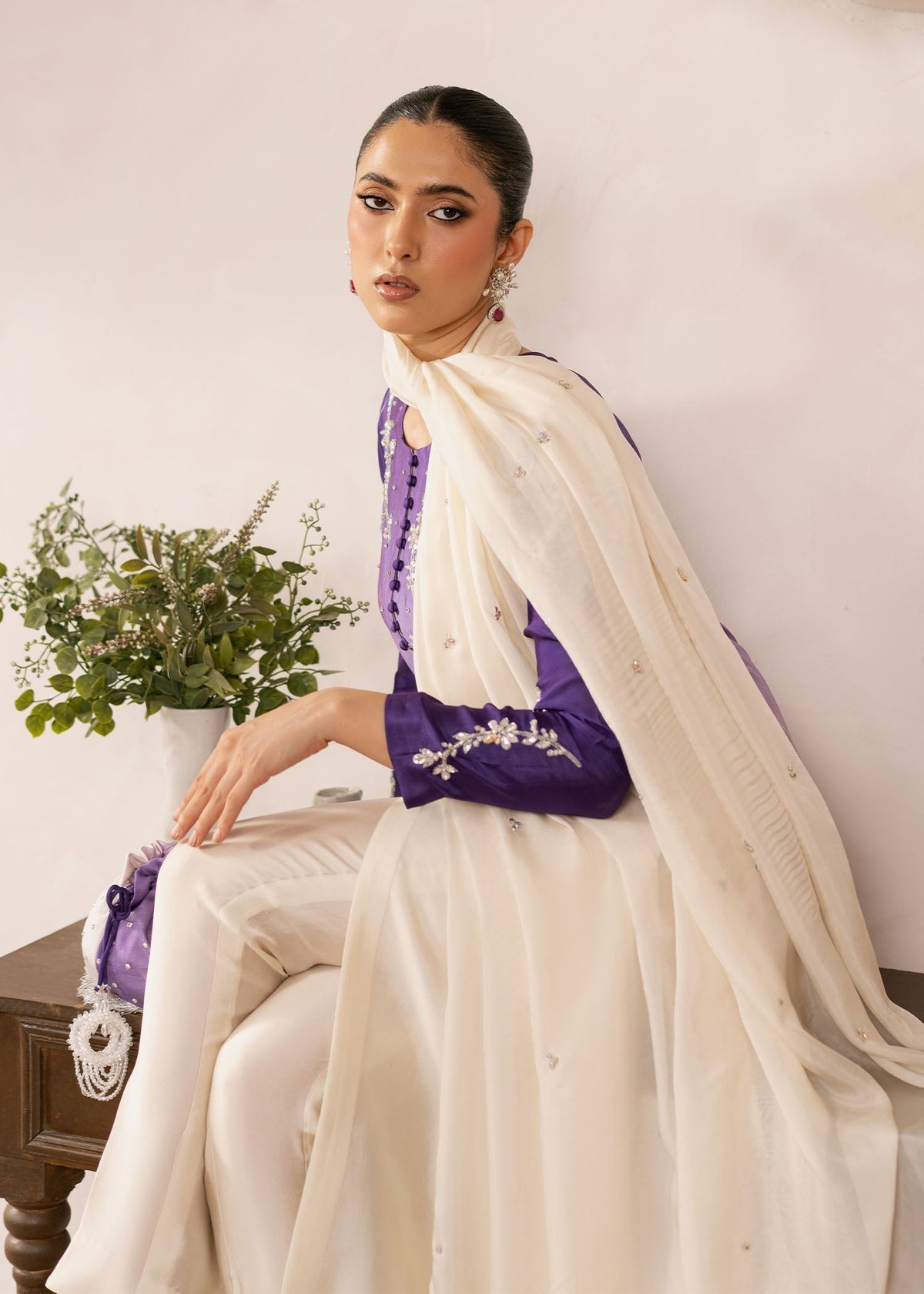 Purple Ombre ombre shirt suit, reference outfit photograph 7 — Made by Mairaz reproduction