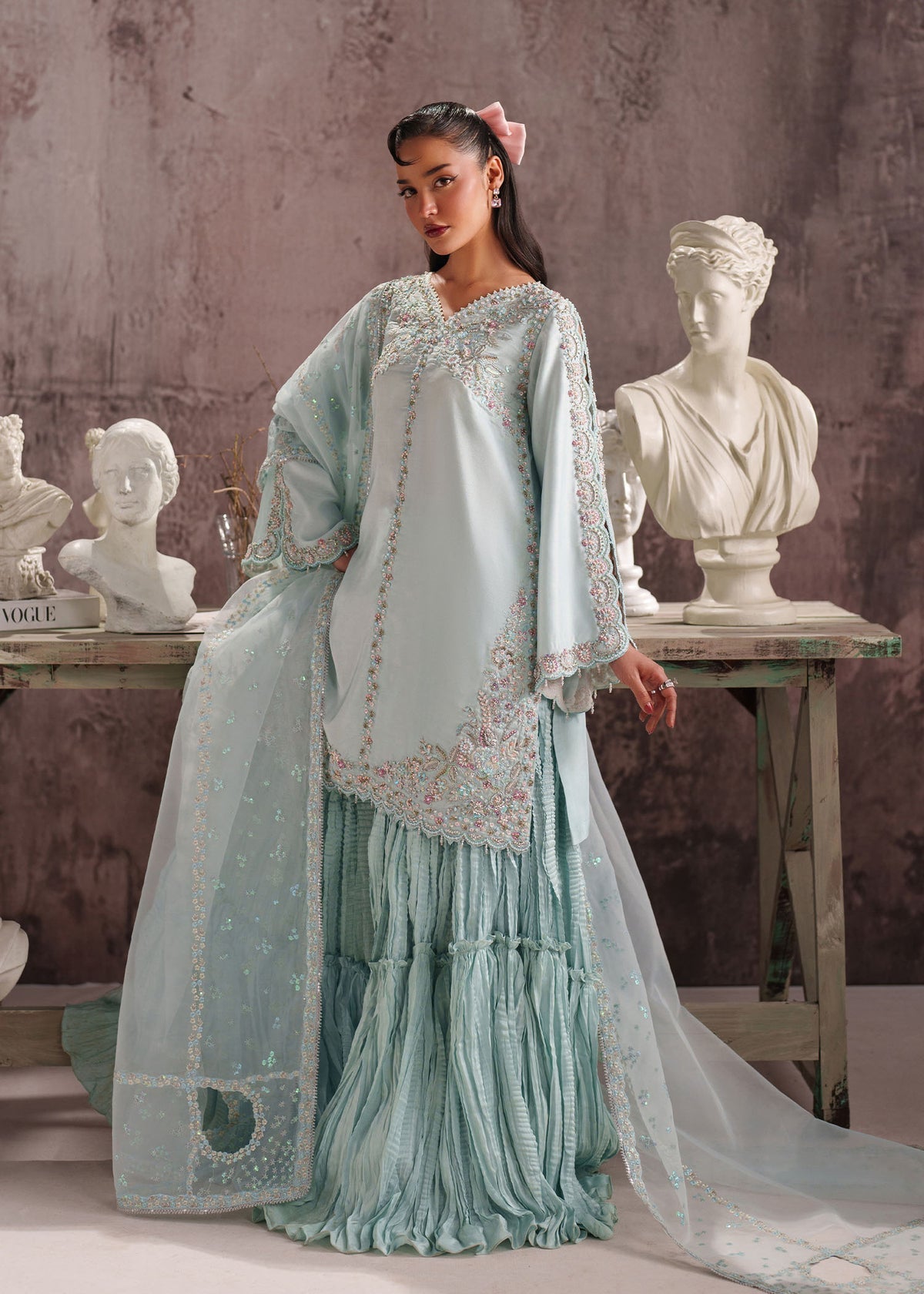 Dastoor Collection Diana Style — Mairaz White Three-Piece Suit