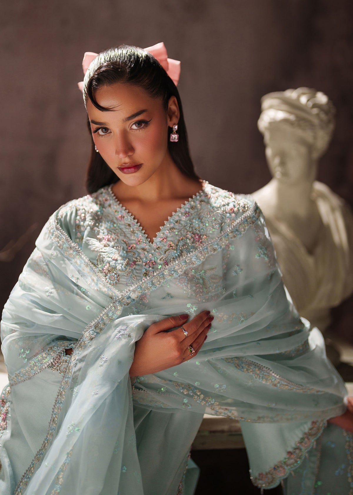 Dastoor Collection Diana Style — Mairaz White Three-Piece Suit