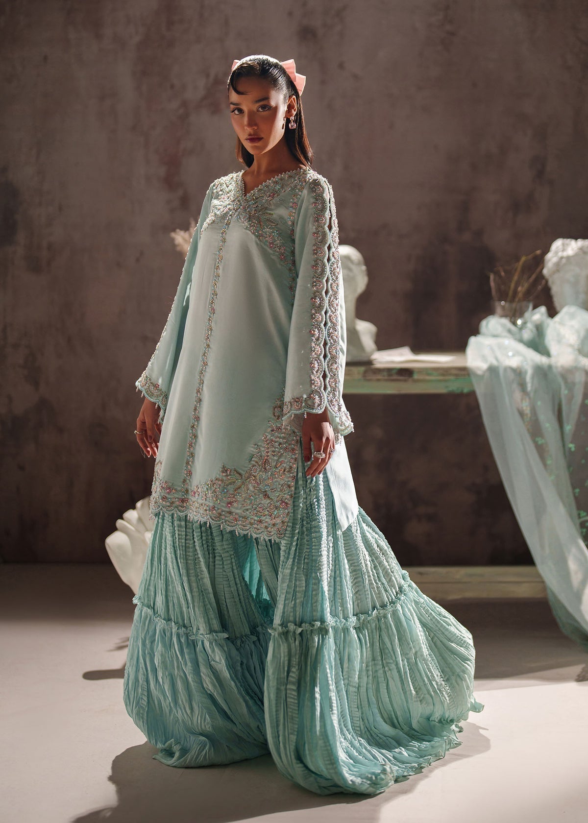 Dastoor Collection Diana Style — Mairaz White Three-Piece Suit