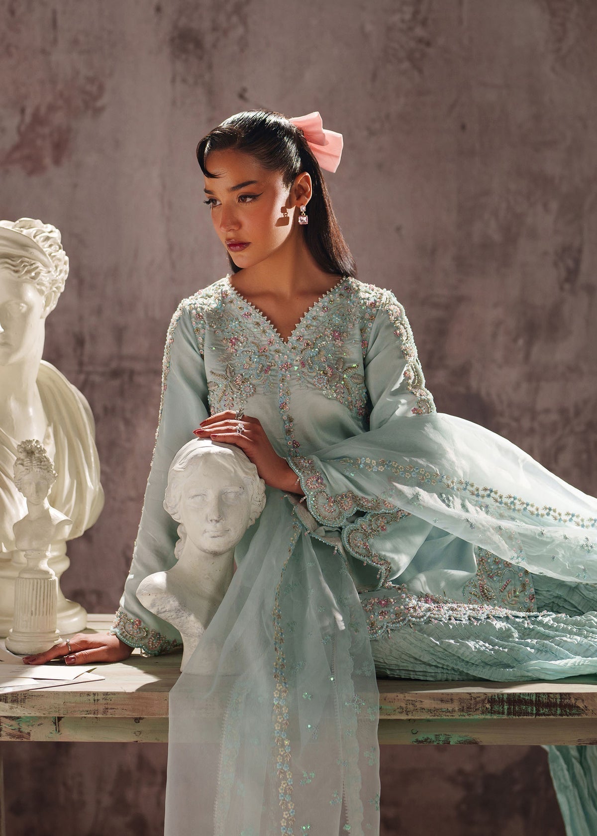 Dastoor Collection Diana Style — Mairaz White Three-Piece Suit