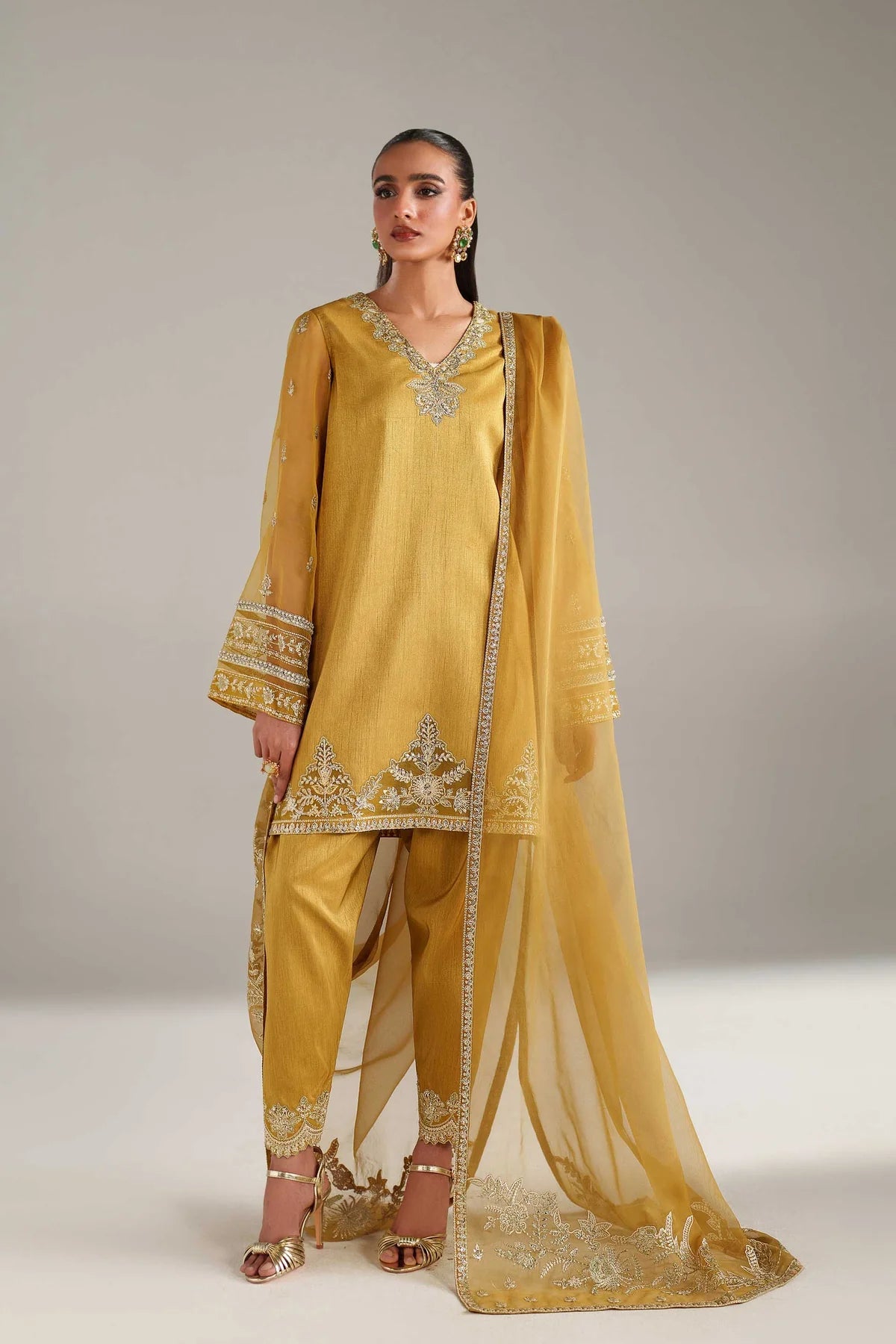 Akbar Aslam Paree style — Mairaz Korean silk three-piece suit reference, view 1 of 5