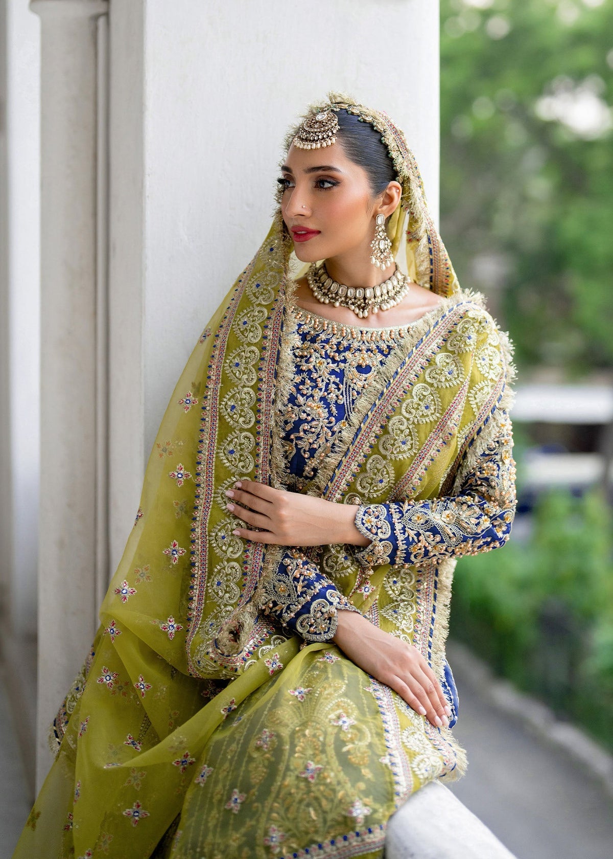 Zaira blue lehenga choli, reference outfit photograph 4 — Made by Mairaz reproduction