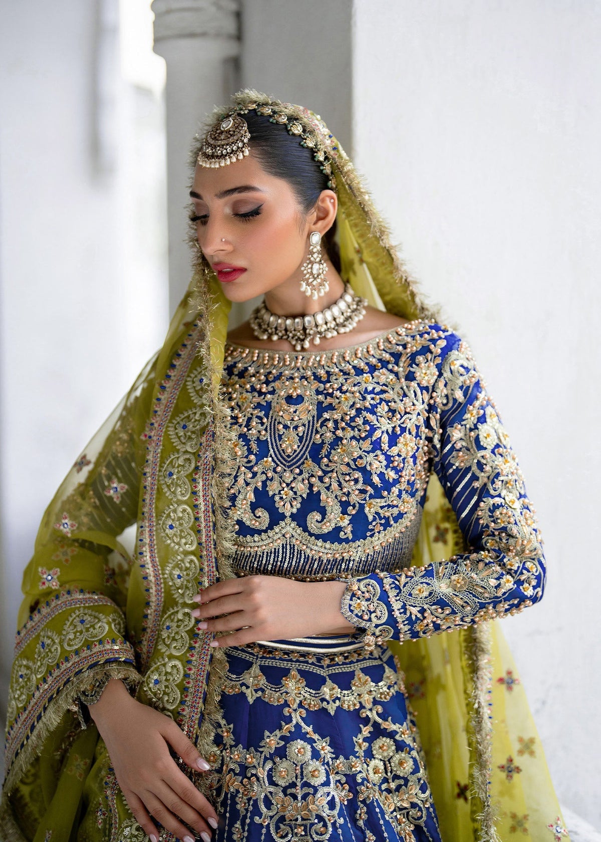 Zaira blue lehenga choli, reference outfit photograph 5 — Made by Mairaz reproduction