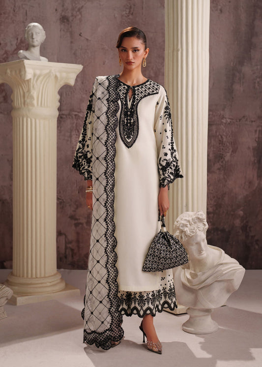 Zyra Style — Mairaz White Three-Piece Suit, product view 1 of 6