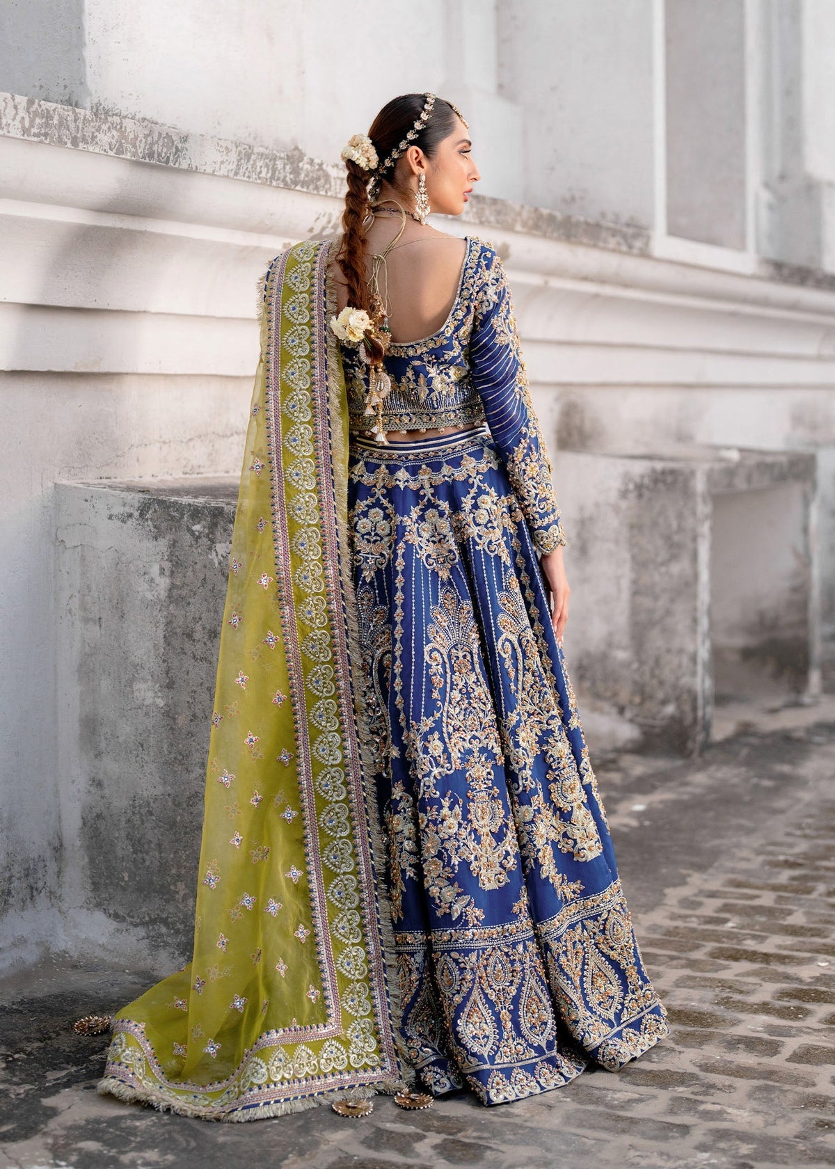 Zaira blue lehenga choli, reference outfit photograph 9 — Made by Mairaz reproduction