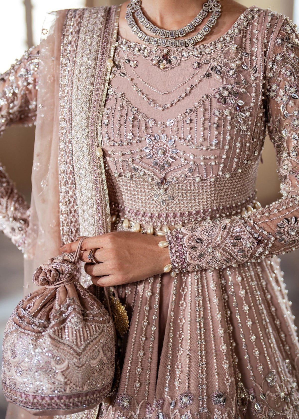 Mahpara coral pink maxi, reference outfit photograph 4 — Made by Mairaz reproduction