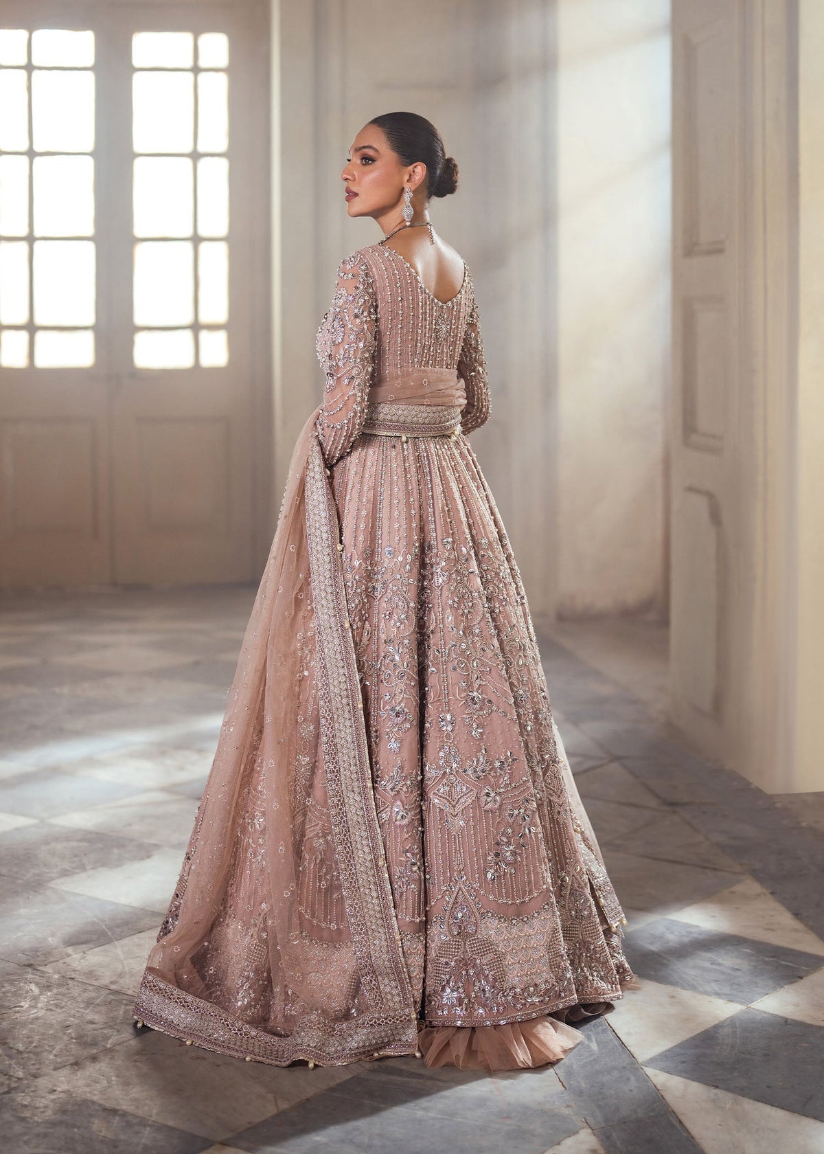 Mahpara coral pink maxi, reference outfit photograph 10 — Made by Mairaz reproduction