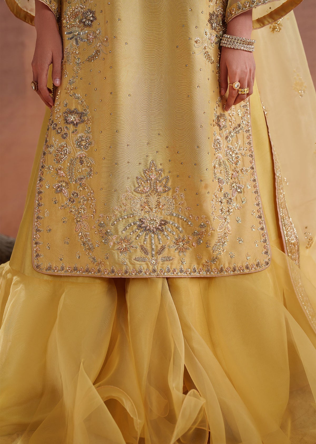 Dastoor Collection Amelie Style — Mairaz Butter Yellow Sharara