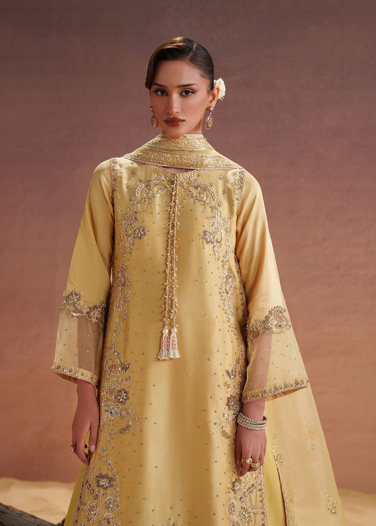 Dastoor Collection Amelie Style — Mairaz Butter Yellow Sharara