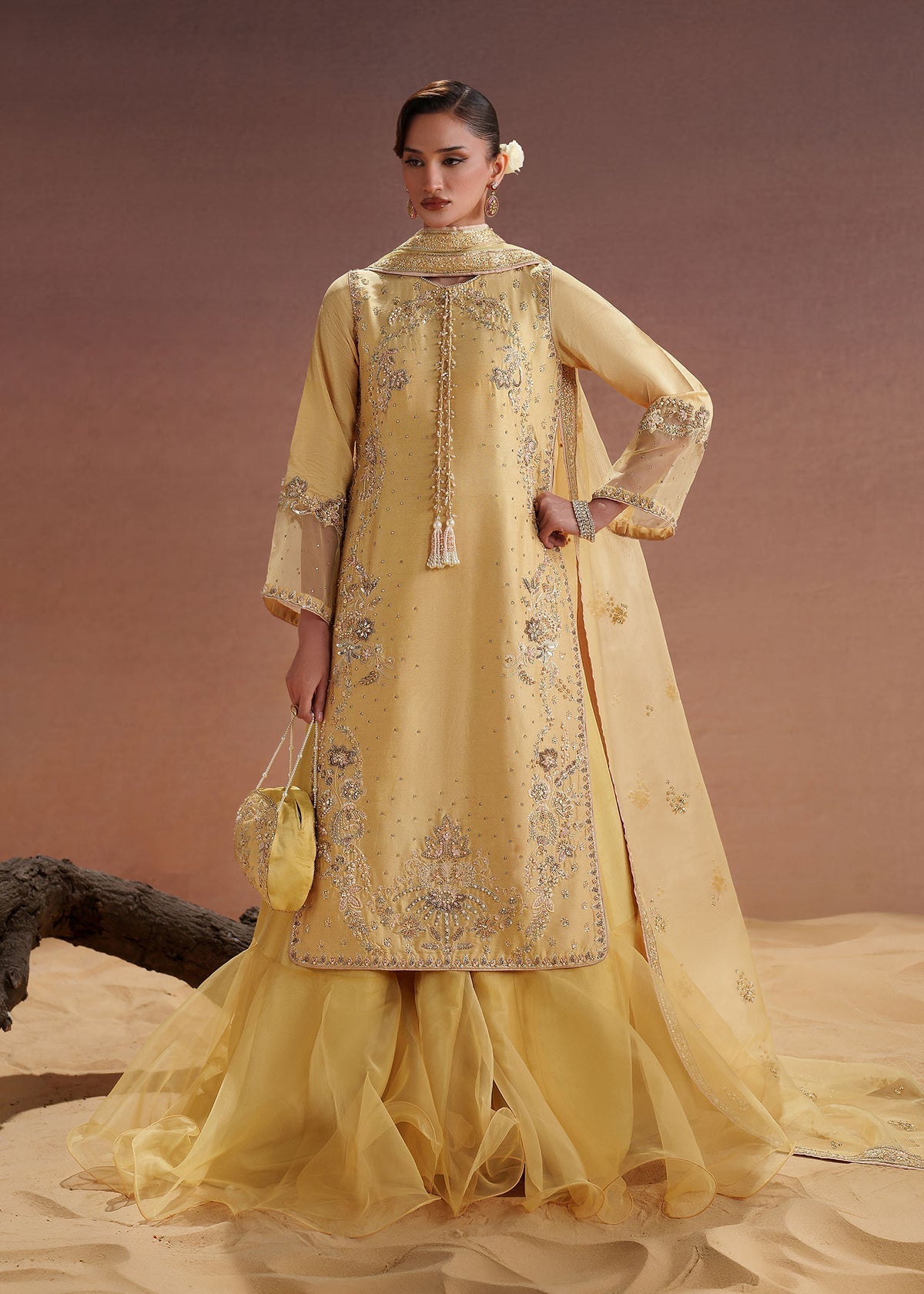 Dastoor Collection Amelie Style — Mairaz Butter Yellow Sharara