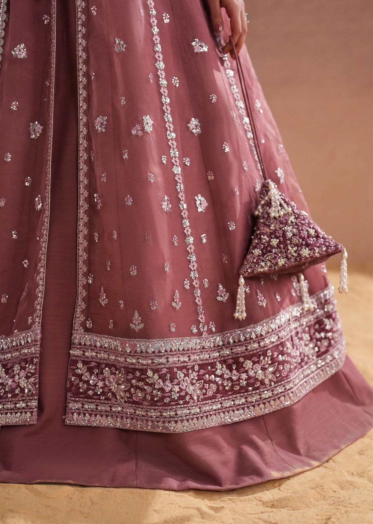 Elima Style — Mairaz Light Mauve Lehenga