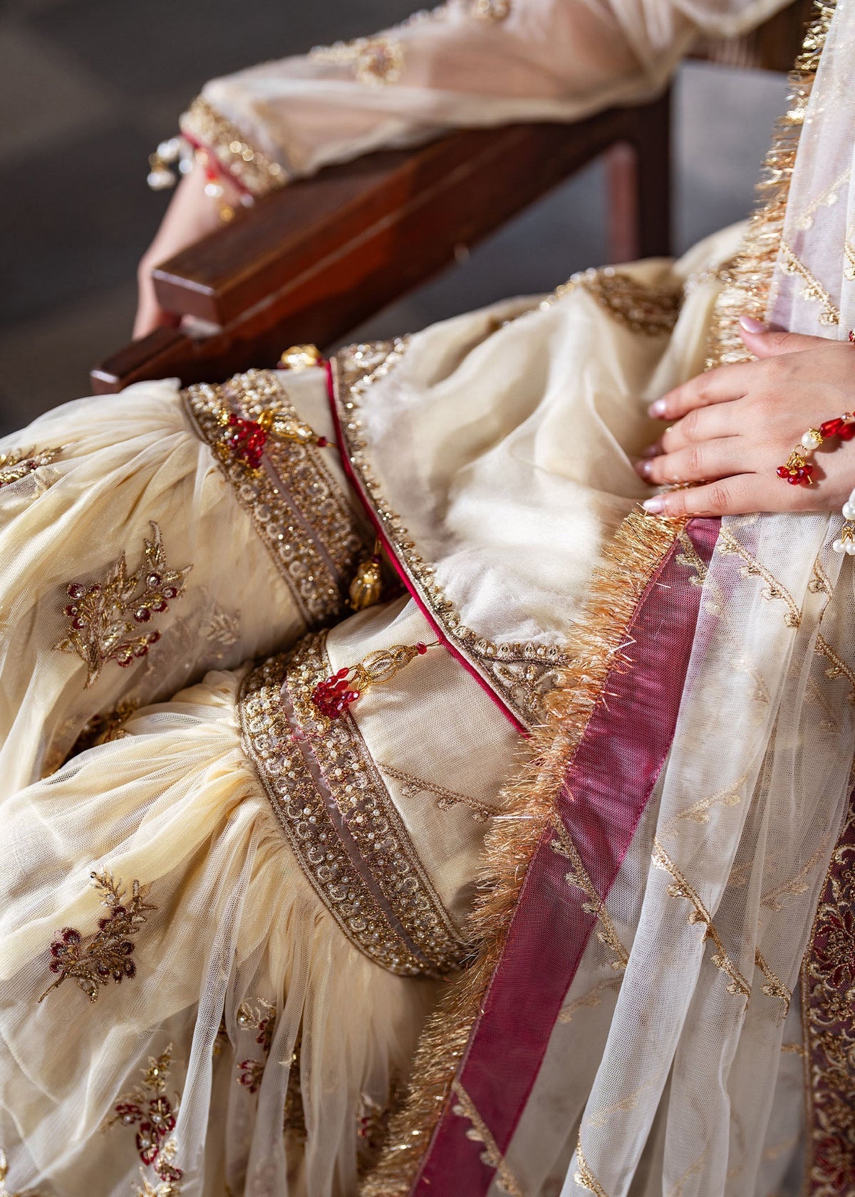 Zaina ivory gharara suit, reference outfit photograph 13 — Made by Mairaz reproduction