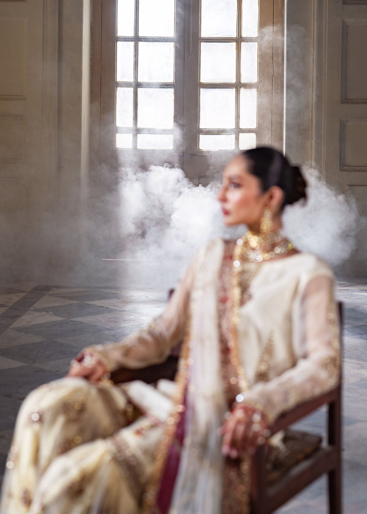 Zaina ivory gharara suit, reference outfit photograph 5 — Made by Mairaz reproduction
