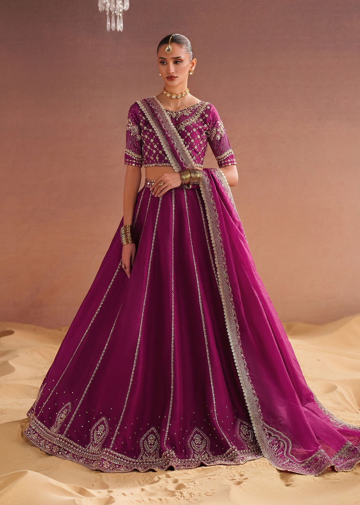 Anya Style — Mairaz Vivid Burgundy Lehenga