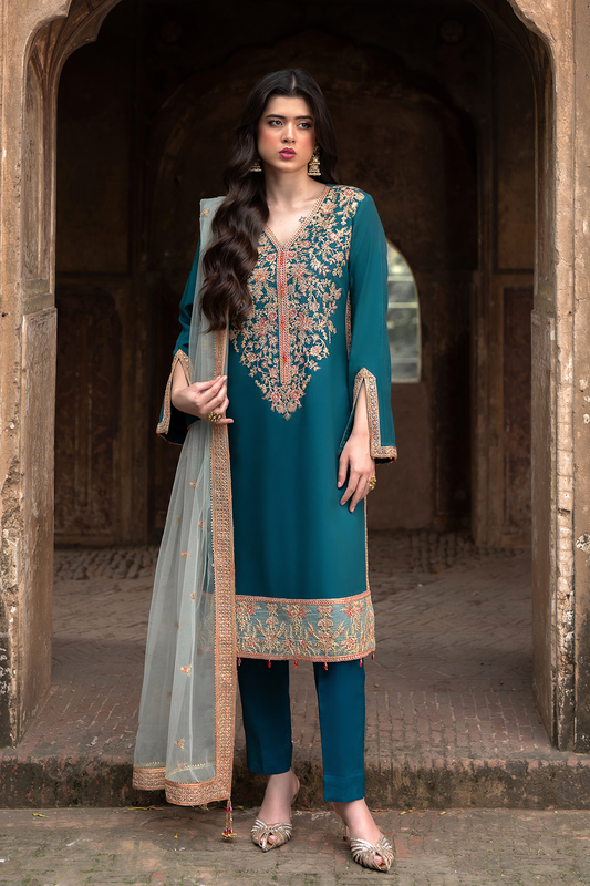 Saad Shaikh Luxe Style — Mairaz Zinc Three-Piece Suit