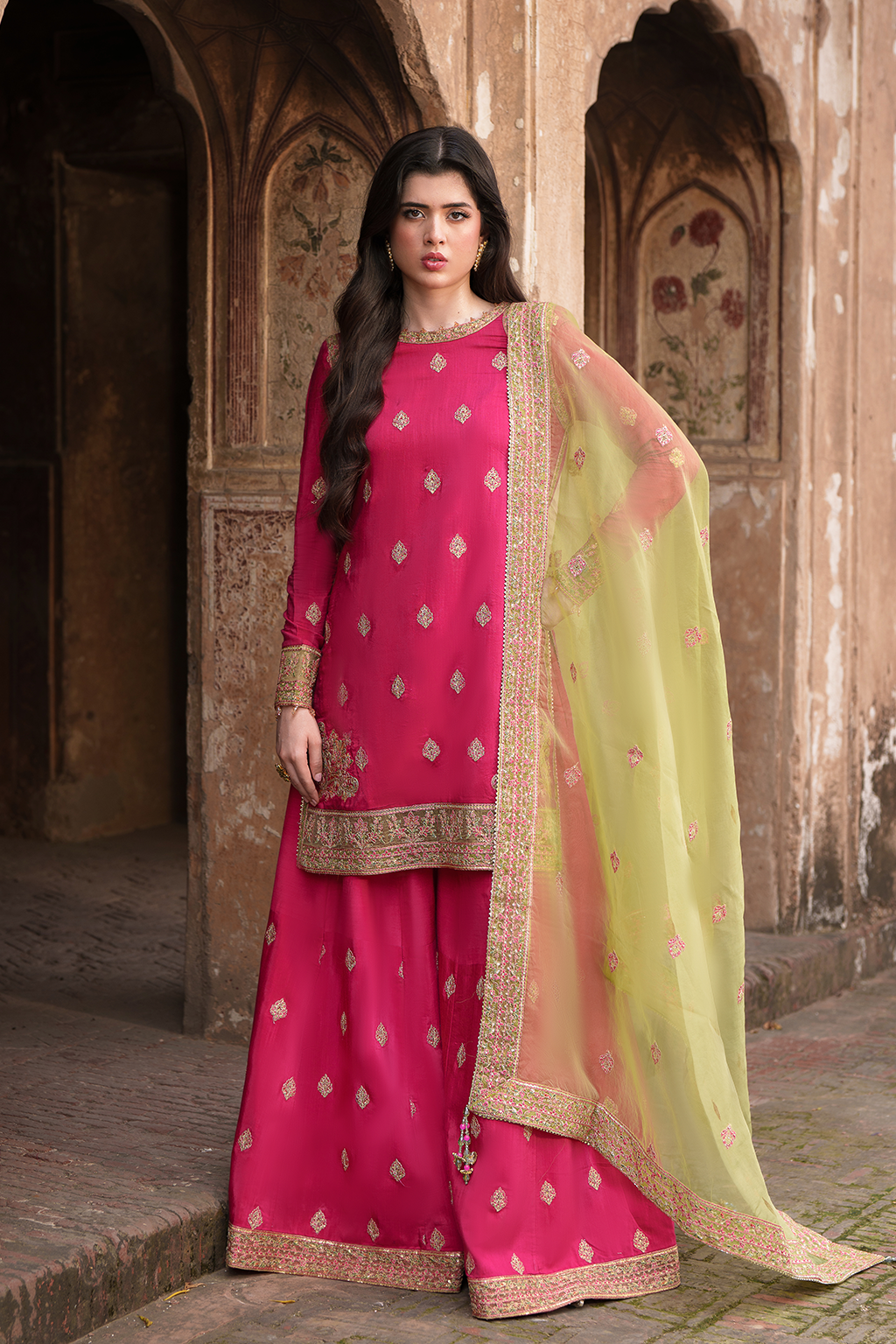 Saad Shaikh Celeste Style — Mairaz Hot Pink Sharara