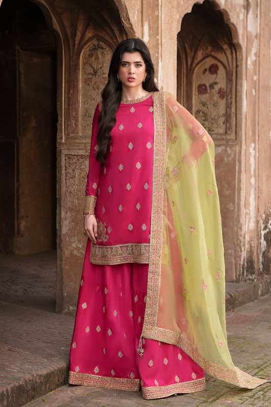 Saad Shaikh Celeste Style — Mairaz Hot Pink Sharara