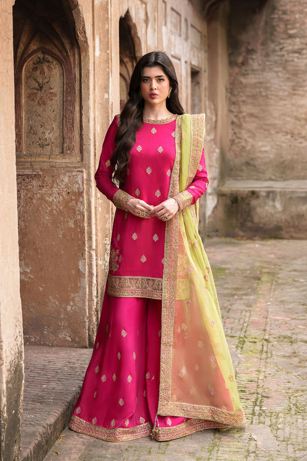 Saad Shaikh Celeste Style — Mairaz Hot Pink Sharara