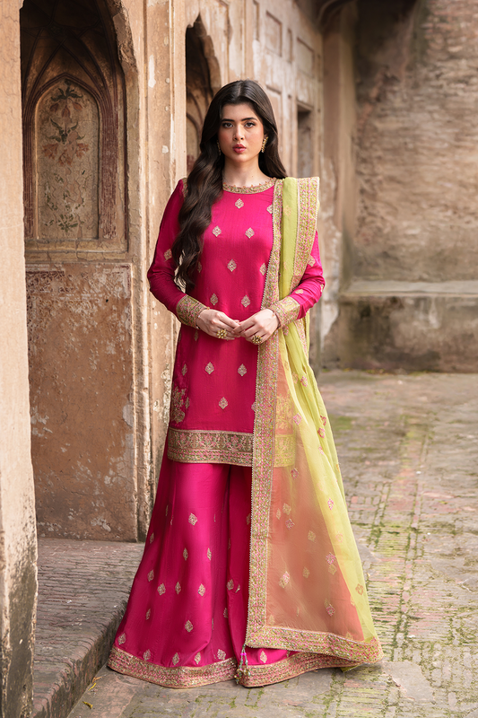 Saad Shaikh Celeste Style — Mairaz Hot Pink Sharara