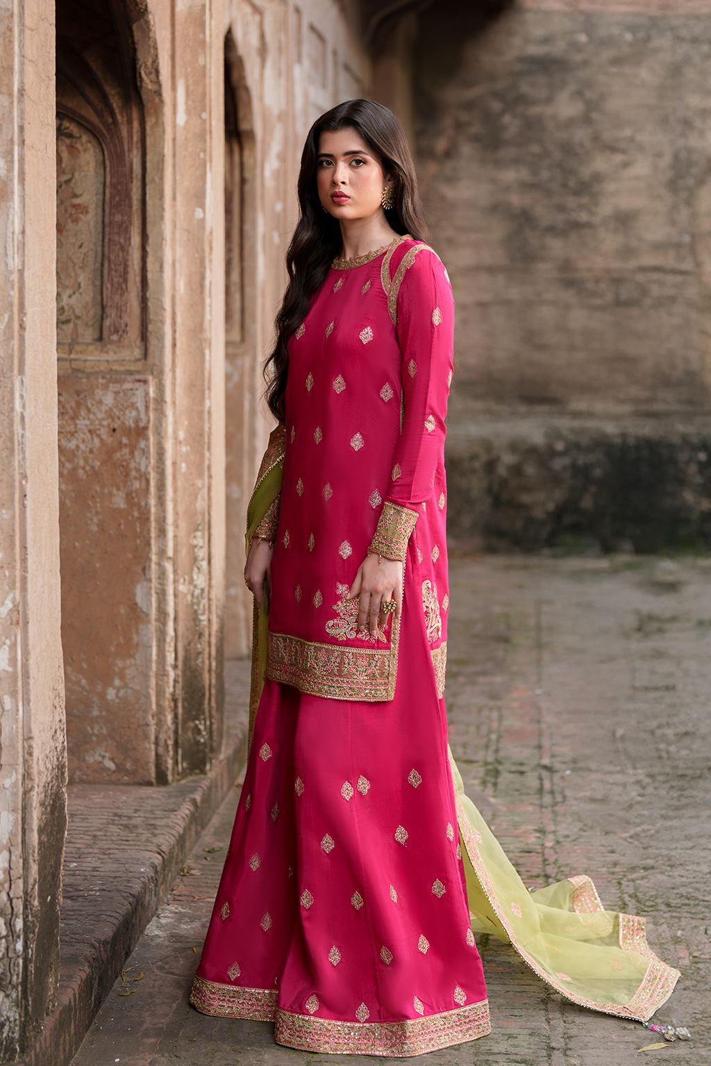 Saad Shaikh Celeste Style — Mairaz Hot Pink Sharara