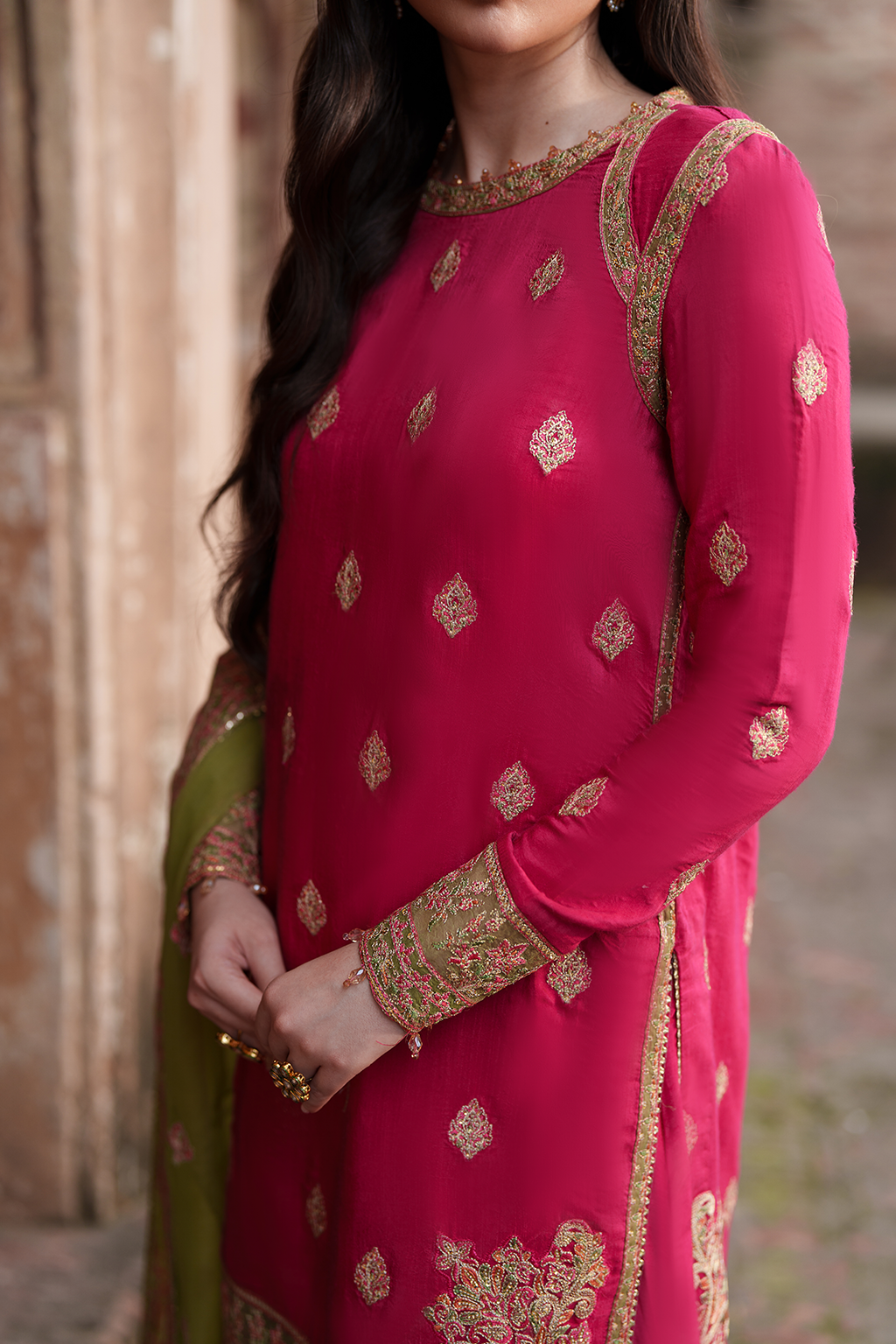 Saad Shaikh Celeste Style — Mairaz Hot Pink Sharara
