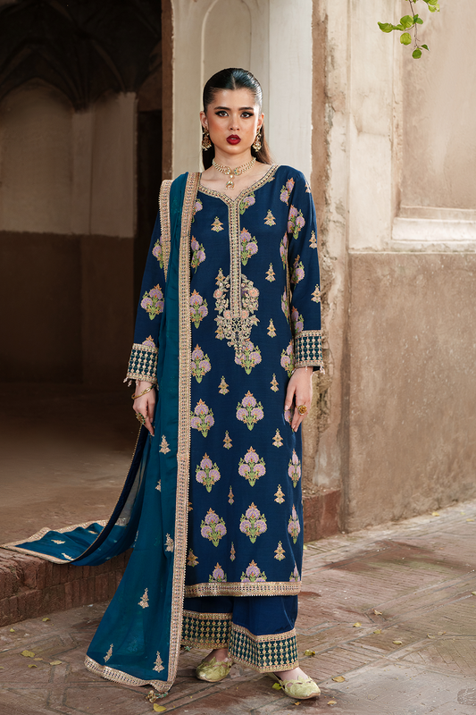 Saad Shaikh Sapphire Style — Mairaz Navy Blue Three-Piece Suit