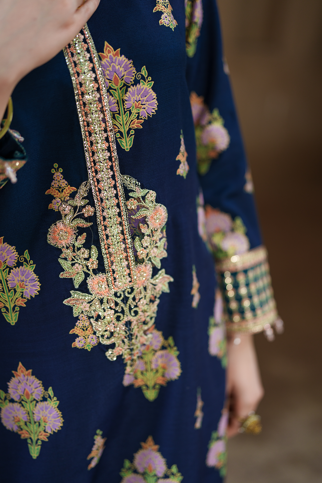 Saad Shaikh Sapphire Style — Mairaz Navy Blue Three-Piece Suit