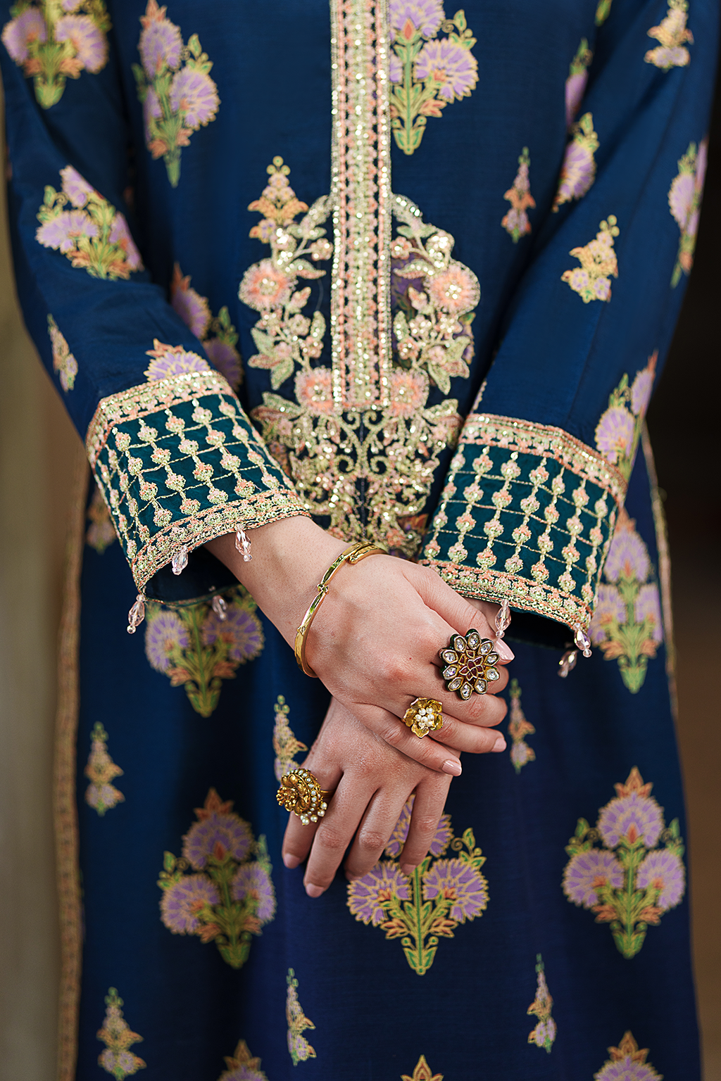 Saad Shaikh Sapphire Style — Mairaz Navy Blue Three-Piece Suit