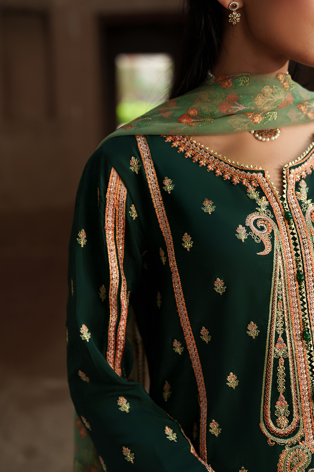 Saad Shaikh Emerald Style — Mairaz Bottle Green Three-Piece Suit