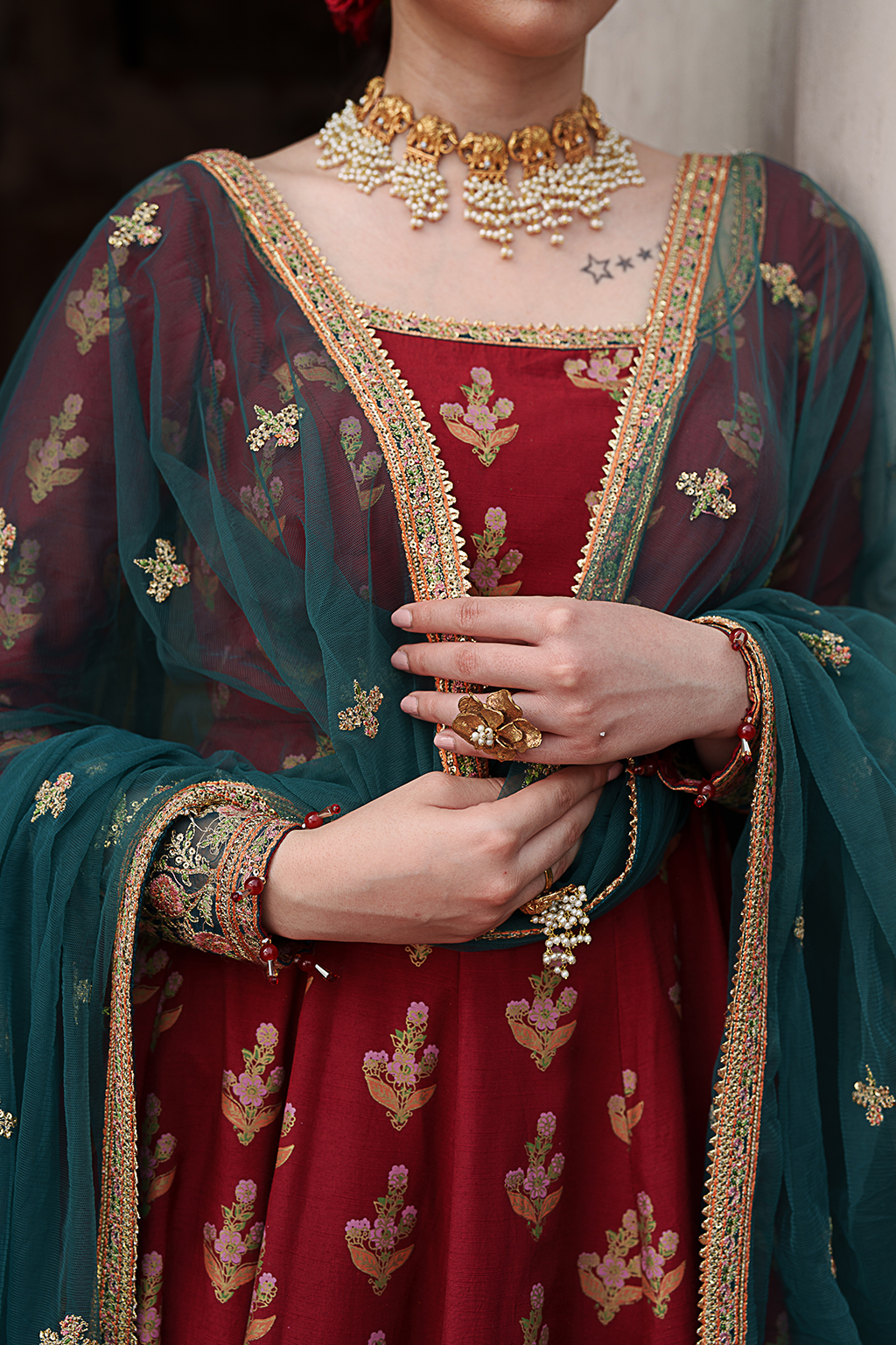 Saad Shaikh Scarlet Style — Mairaz Maroon Three-Piece Suit