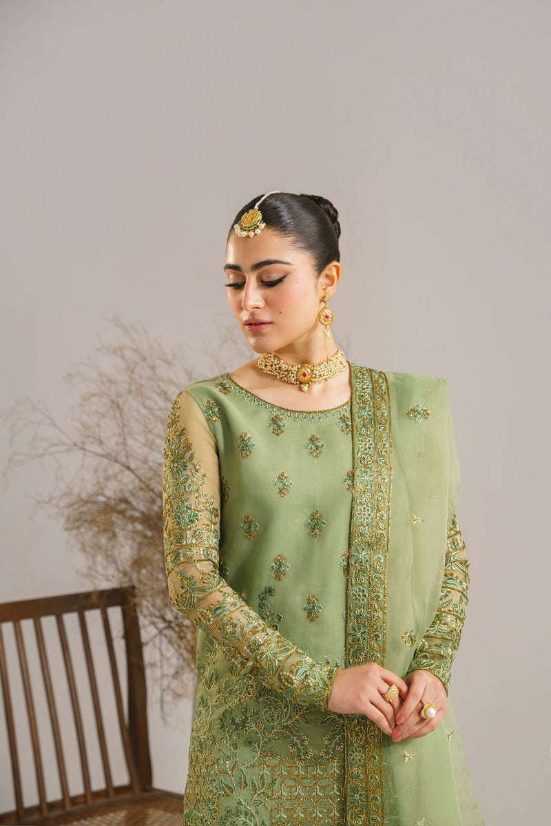 Akbar Aslam Fareena U-1523 Style — Mairaz Three-Piece Suit