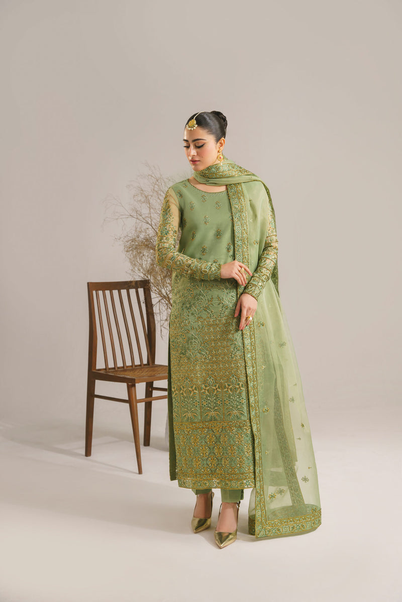 Akbar Aslam Fareena U-1523 Style — Mairaz Three-Piece Suit