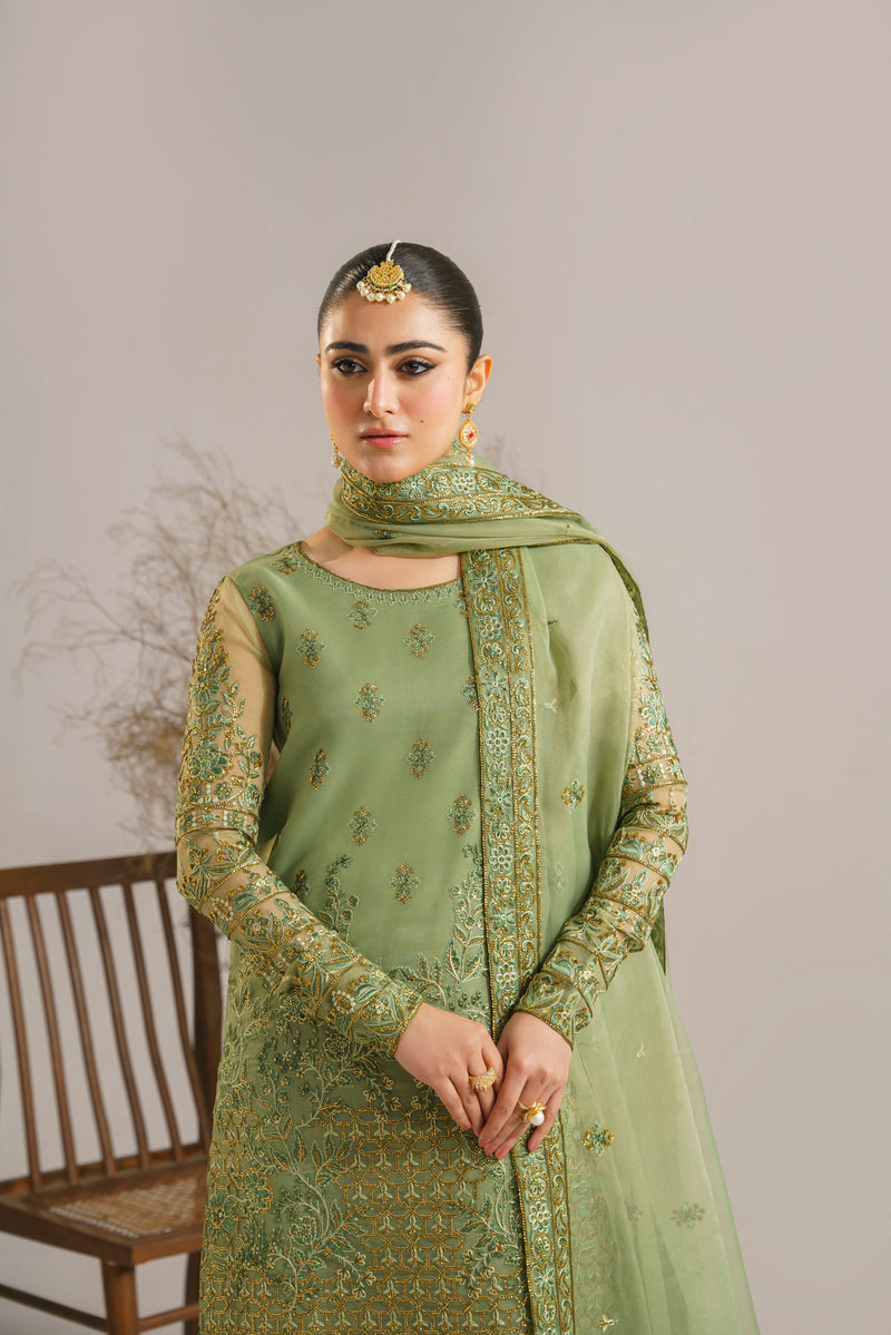 Akbar Aslam Fareena U-1523 Style — Mairaz Three-Piece Suit