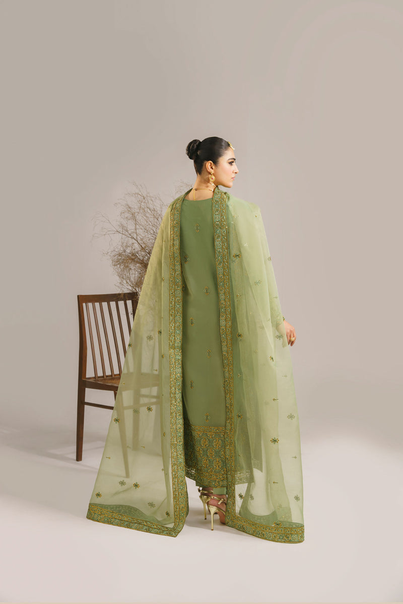 Akbar Aslam Fareena U-1523 Style — Mairaz Three-Piece Suit