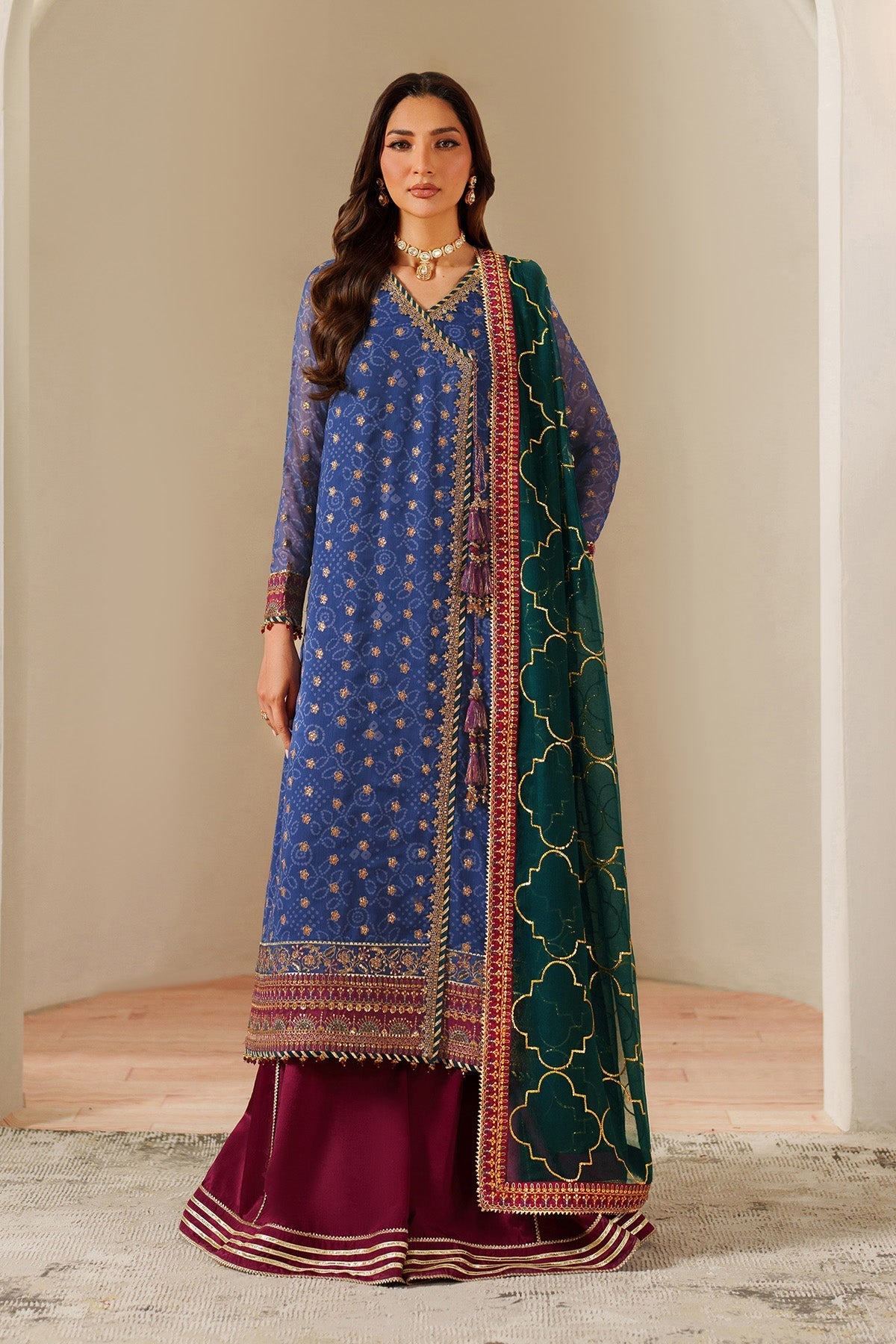 Alizeh AF-CH-2198-Rahsa Style — Mairaz Royal Blue Three-Piece Suit