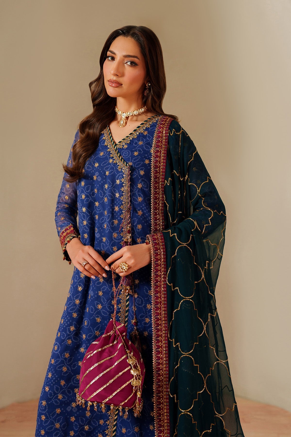 Alizeh AF-CH-2198-Rahsa Style — Mairaz Royal Blue Three-Piece Suit
