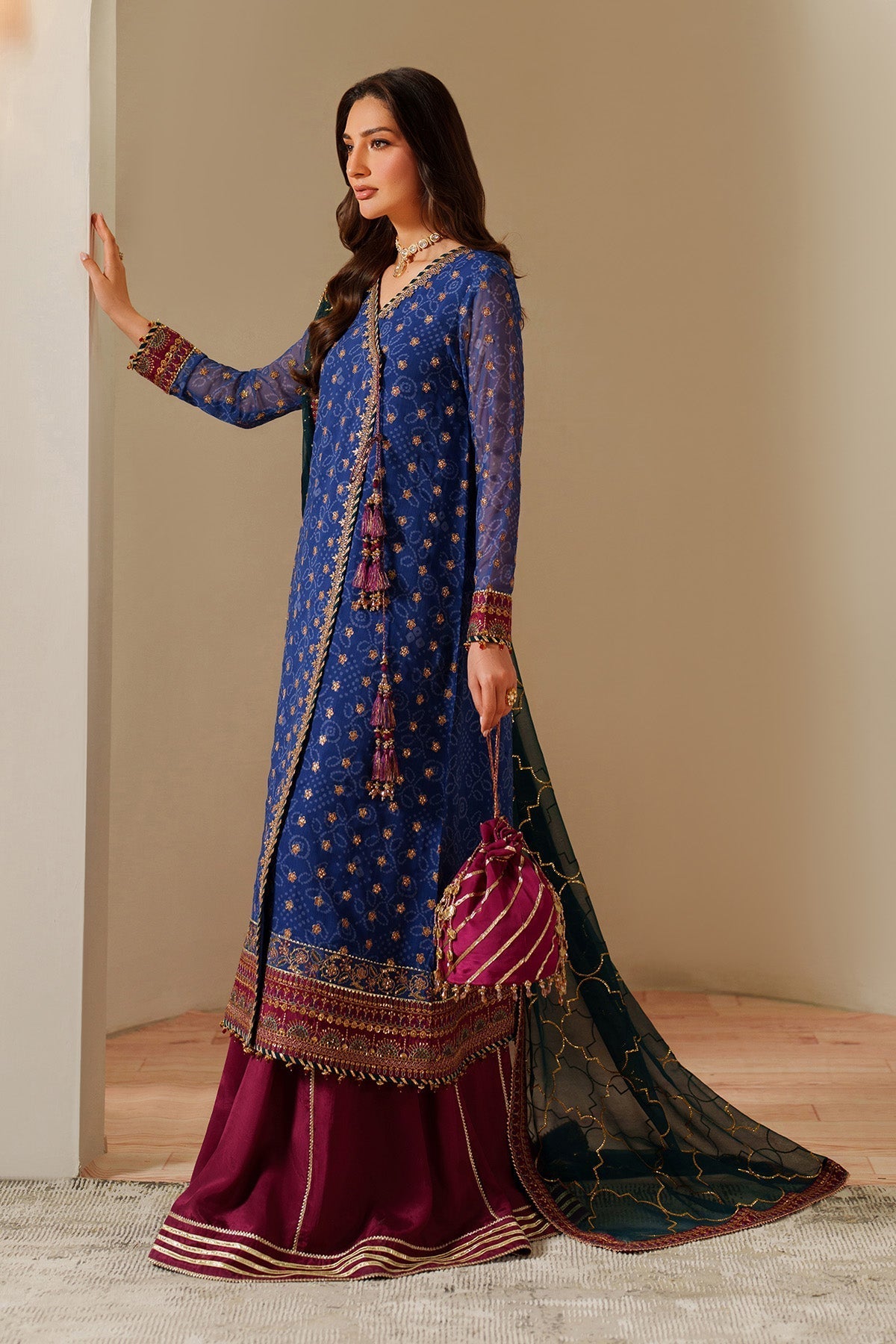 Alizeh AF-CH-2198-Rahsa Style — Mairaz Royal Blue Three-Piece Suit